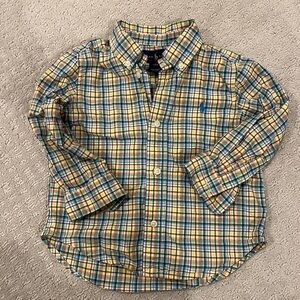 Ralph Lauren Pastel Plaid Button Down Oxford Shirt | 24 months